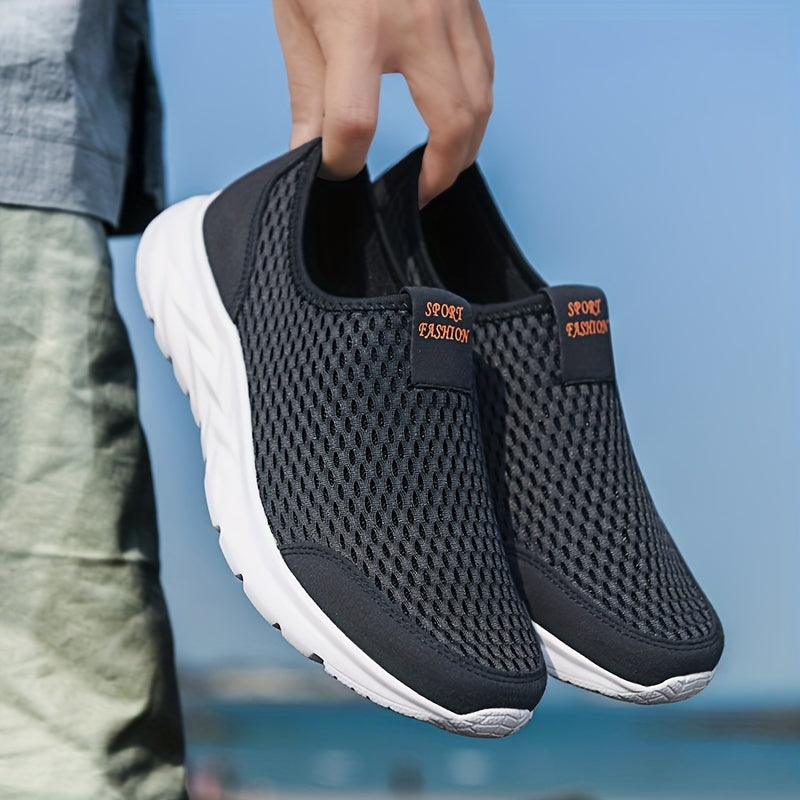 Men's Slip-on Mesh Sneakers - Athletic Shoes - Comfy And Breathable Walking Shoes