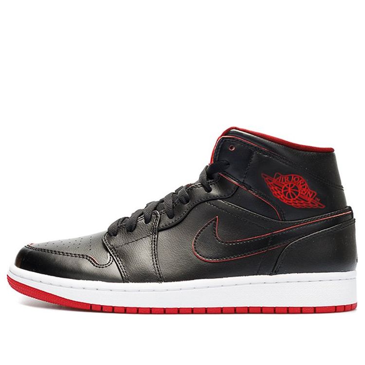 Air Jordan 1 Mid 'Black Red'  554724-028 Vintage Sportswear